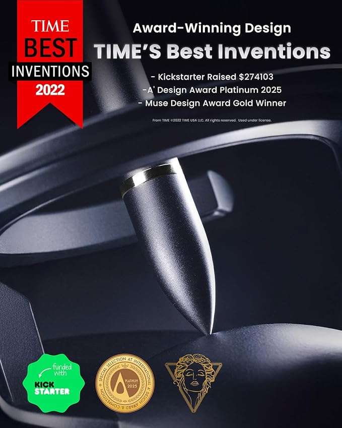 novium Hoverpen Interstellar - German-engineered Ballpoint Pen with Magnetic Features, Starlight Silver-DeskLoop Office