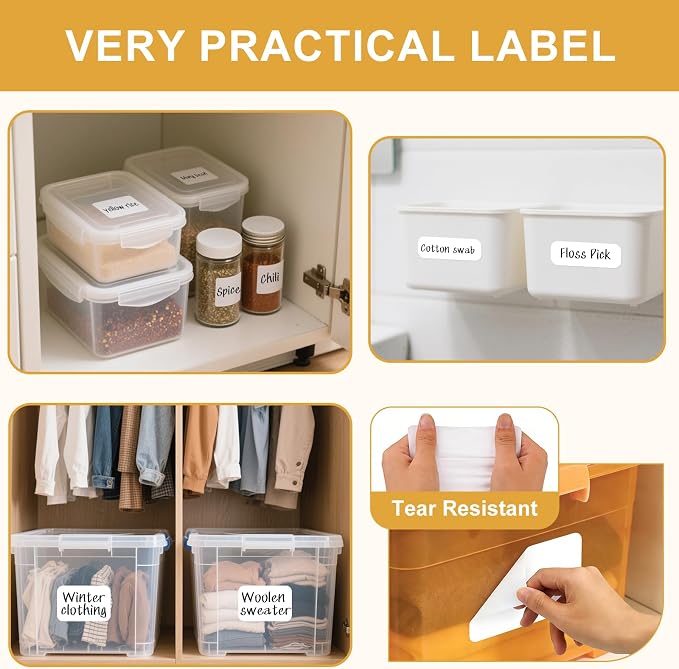 160 Pcs Labels for Storage Bins, Removable Labels for Storage Bins, Tear - Image 4