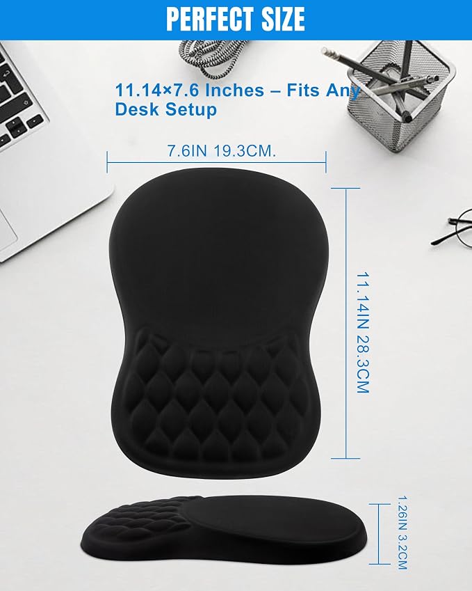 Ergonomic Mouse Pad with Wrist Rest, Slope Design Memory Foam Support, Smooth - Image 7