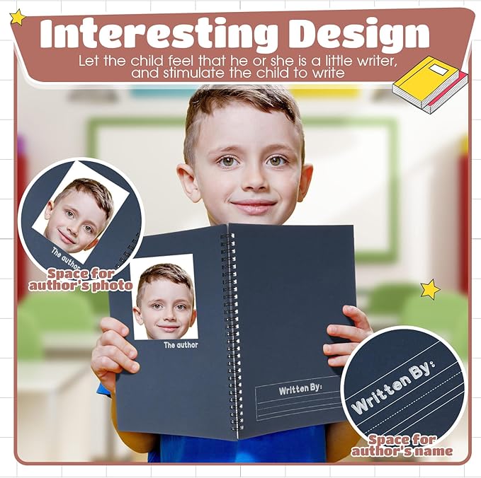 Henoyso 10 Pcs 100/50 Sheets Primary Composition Notebook K-2 Bulk Spiral Primary Journal Drawing Handwriting Practice for Kids Kindergarten 1st 2nd Back to School Supplies (Jewel Tone Color,50 Sheets)-DeskLoop Office