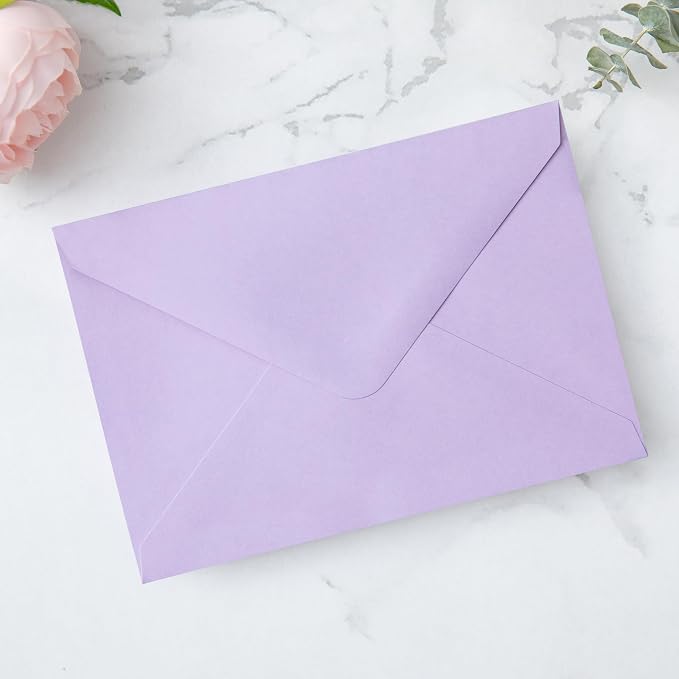 PONATIA 50 Pack A1 Envelopes, 3.62 x 5.2'' Lilac Envelopes Perfect - Image 8