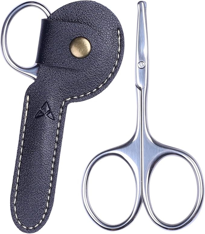 YOUYISI 3.75" Nose Hair Scissors, Round Tip Small Facial Mustache Scissors by YOUYISI