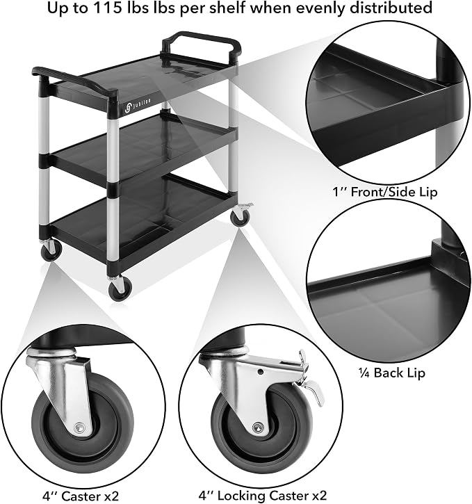 Jubilee Heavy-Duty 3-Tier Utility Service Cart - Image 2