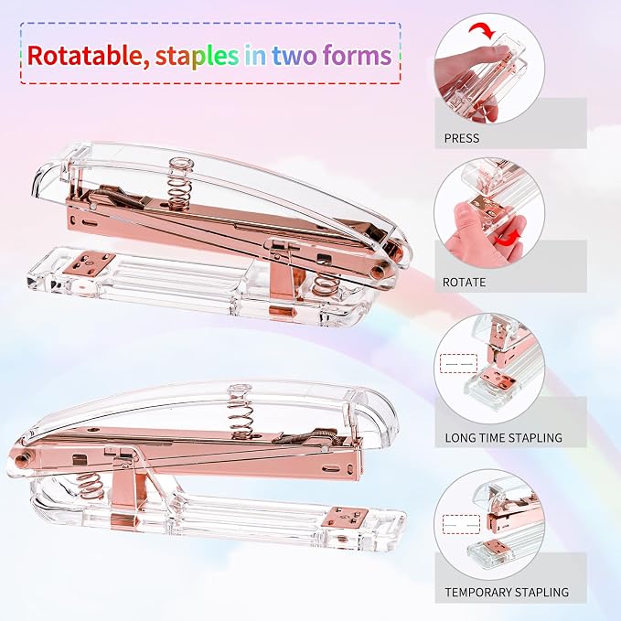 EOOUT Rose Gold Desk Accessories, Office Supplies and Accessories Set, Acrylic - Image 3