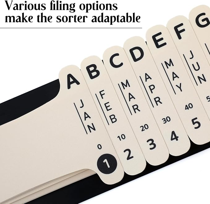 PerKoop Plastic All-Purpose Document Sorter Alphabetical File Organizer Compact - Image 6