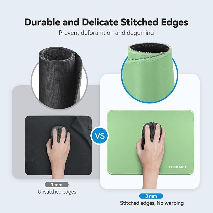 TECKNET Mouse Pad with Anti-fray Stitching, Waterproof Surface & Non-Slip - Image 2