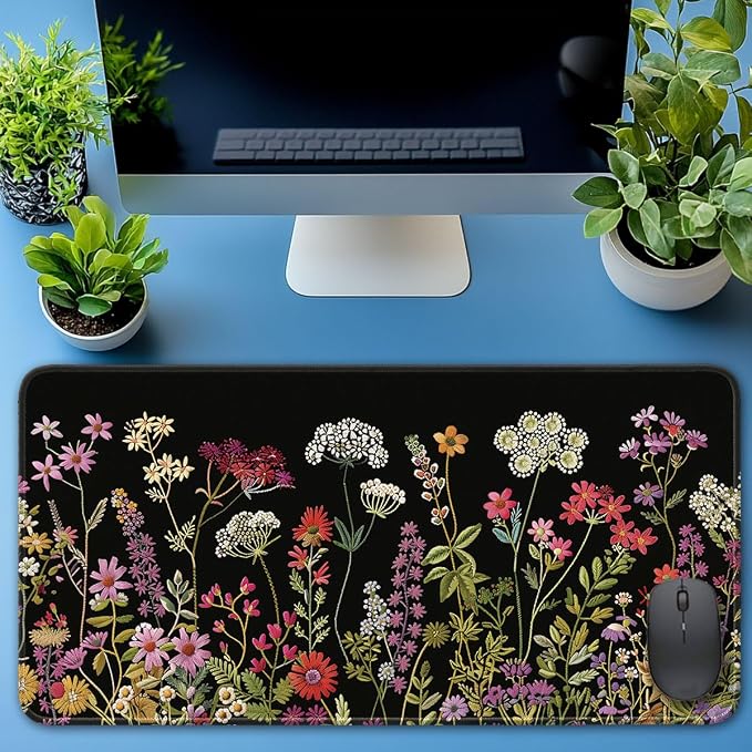 Keyboard Mat, Large Mouse Pad, Watercolor Flower - Image 6