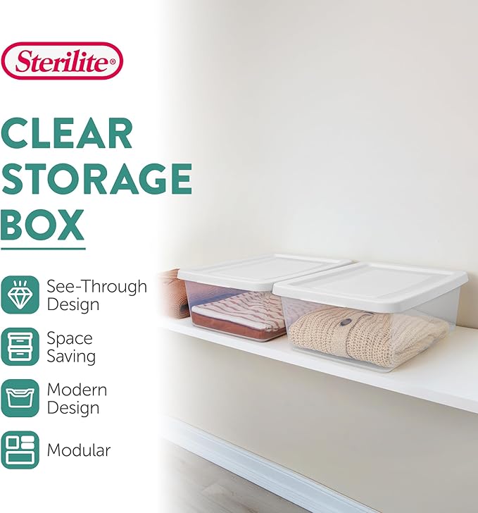 Sterilite 36 Pack Storage Box, 12 Quart Stackable Tote - Image 3