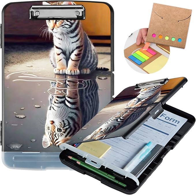 Clipboard with Storage, Heavy Duty Plastic Storage Clipboard with Low Profile - Image 2