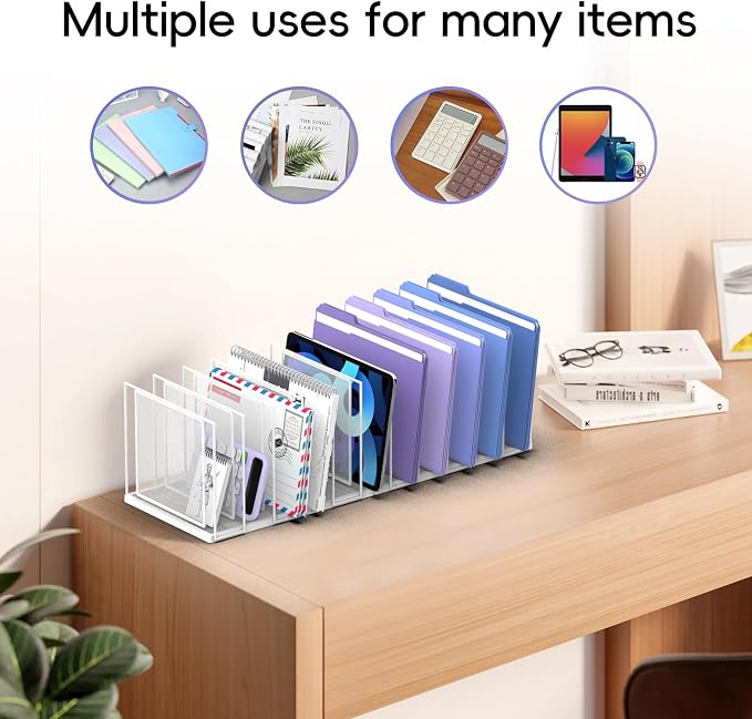 File Organizer for Desk, 11-Section Vertical File Sorter, Paper Holder - Image 4