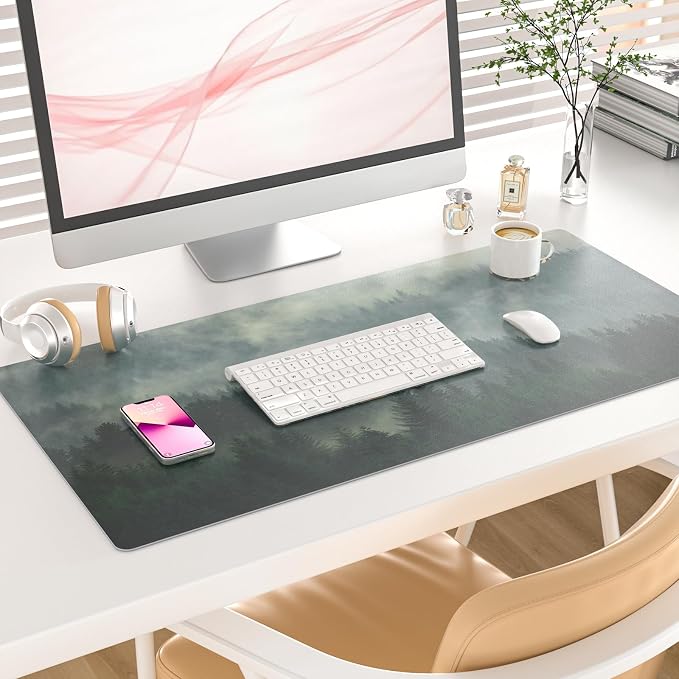 Colorful Star Large Mouse Pad, PU Leather Waterproof Desk Mat, Computer Gaming - Image 2