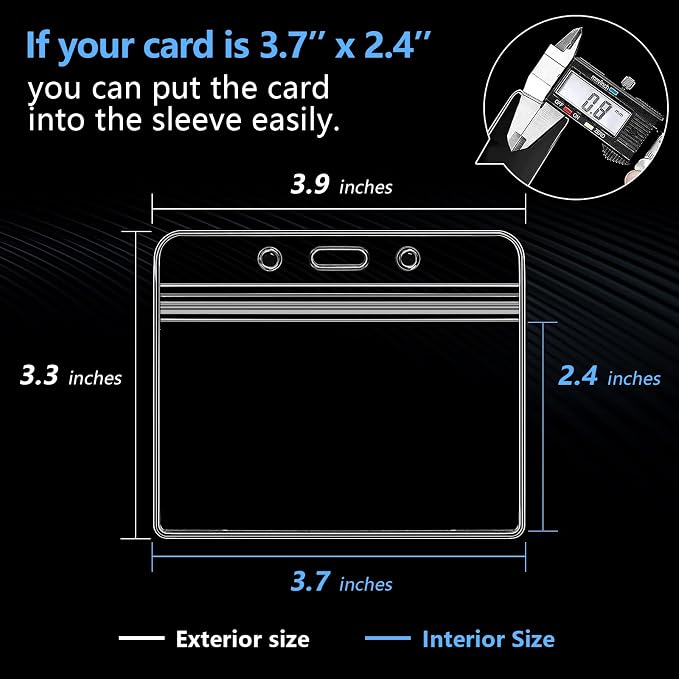KTRIO ID Badge Holder with Retractable Reel, Horizontal, 2 Pack | Fits 3.7x3.4" - Image 4