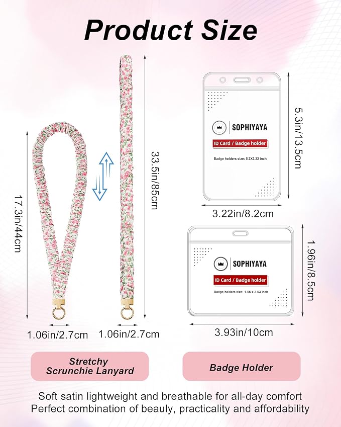 Scrunchie Lanyard for ID Badge Holder, Cute Teacher Lanyard for Women - Image 5