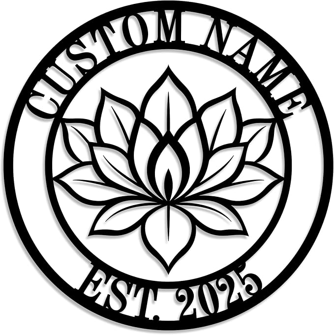 Personalized Lotus Metal Sign, Custom Lotus Flower Wall Decor, Zen Metal Wall by HYTSIGN