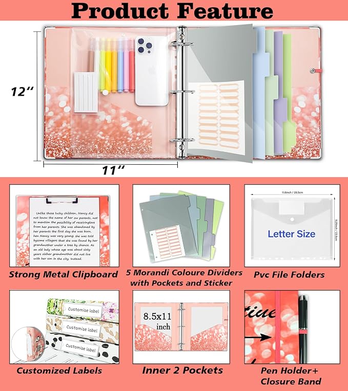 3 Ring Binder 2 Inch, Three Ring Binders Organizer - Image 2