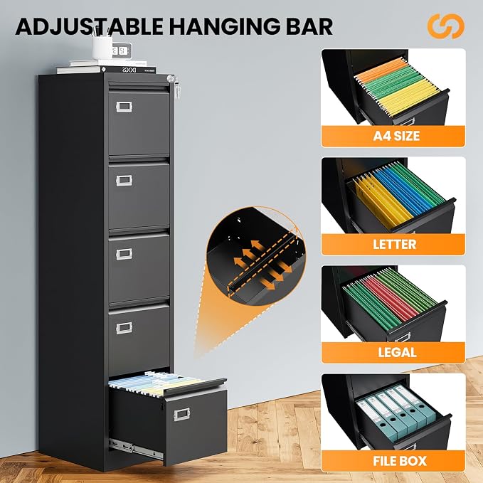 AFAIF 5 Drawer File Cabinet - Image 5