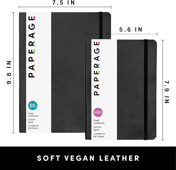PAPERAGE Softcover Lined Journal Notebook, 160 Pages, Medium College Ruled - Image 2