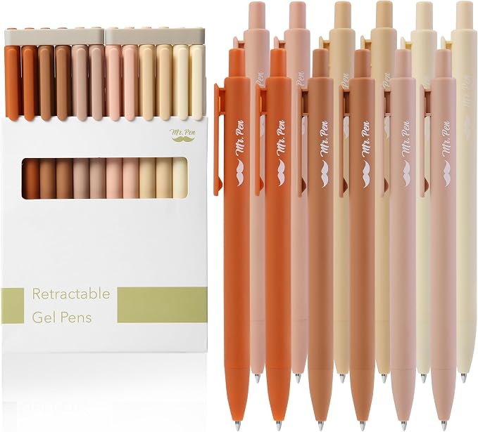Mr. Pen- Retractable Gel Pens, 12 Pack, Natural Colors Barrels | Fine Point - Image 9