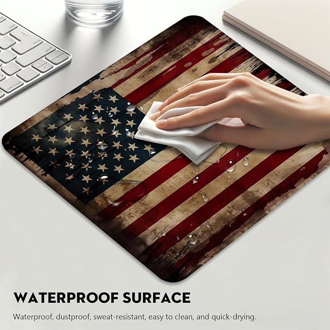 Vintage American Flag Mouse Pad - Image 4