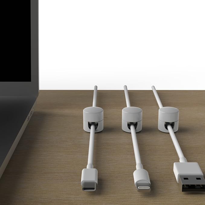 ICONIT Cable Anchors for Desk Organization White | Premium Aluminum Cord - Image 4