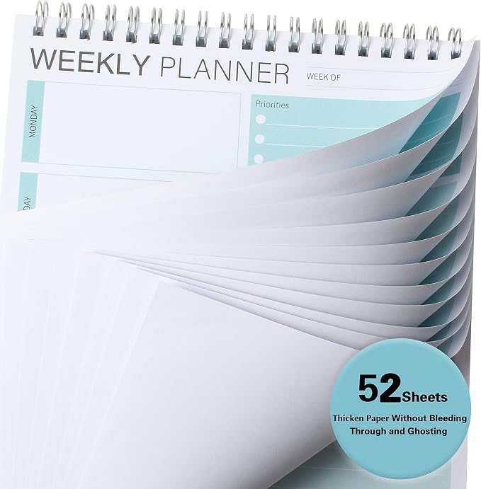 3PC Weekly Planner Notepad, Spiral To Do List Undated Planning Pad, Weekly - Image 4