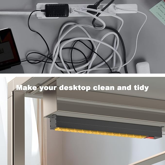 12 Outlet Heavy Duty Power Strip with 15A Circuit Breaker,Metal Wall Mount Power Strip for Garage Workshop Industrial 1200J 15A 125V 1875W 6ft Cord-DeskLoop Office