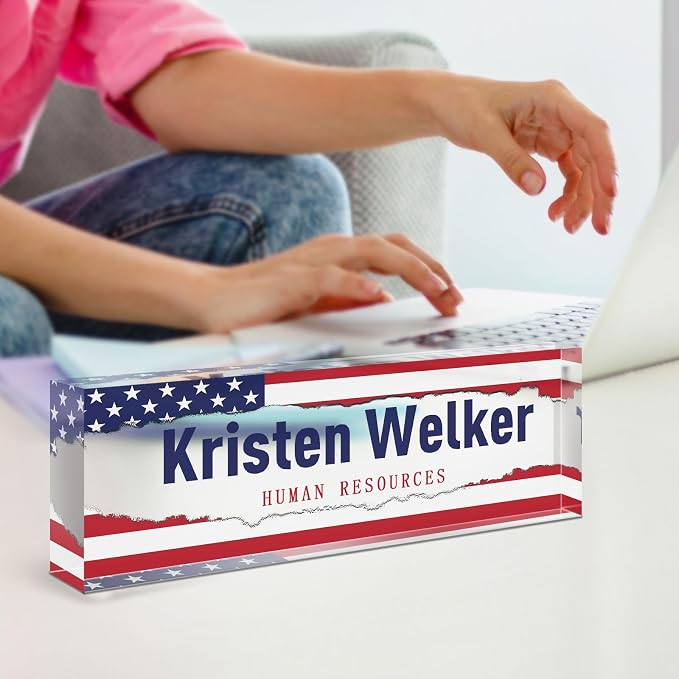 Custom Flag Name Plate for Desk, Desk Name Plate Personalized, Office Decor for - Image 6