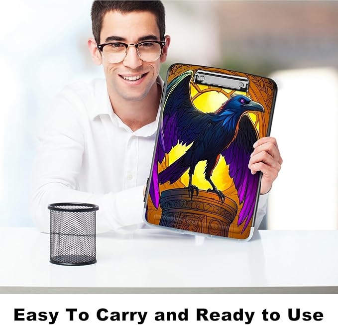 Eagle with Purple Wings A4 Clipboard with Storage Pen Holder, Clipboards - Image 6