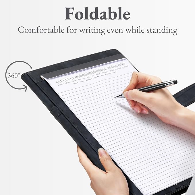 Mymazn Padfolio Portfolio Binder, Faux Leather Interview Resume Folder - Image 4