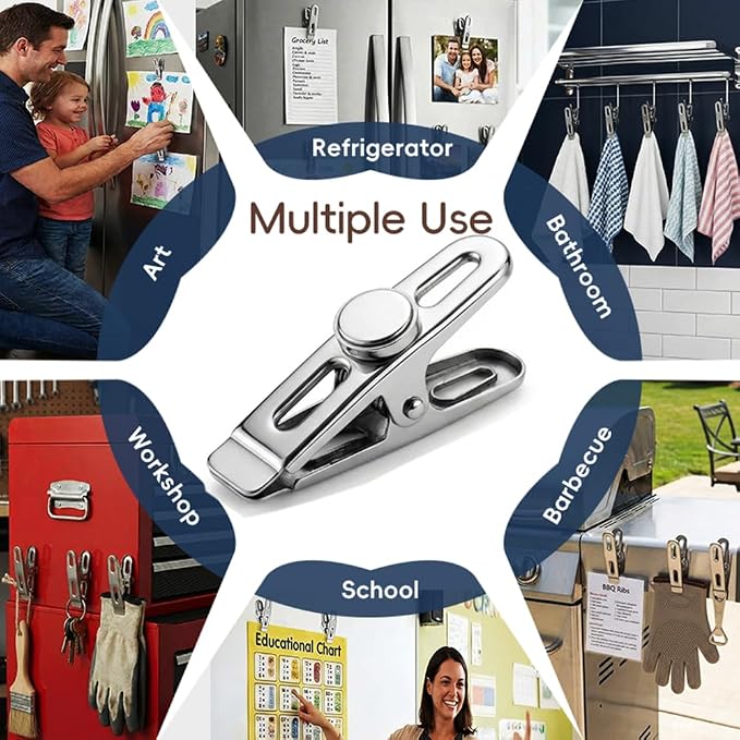 Magnetic Chip Bag Clips for Fridge, 12 Pack Heavy Duty Fridge Magnet - Image 5