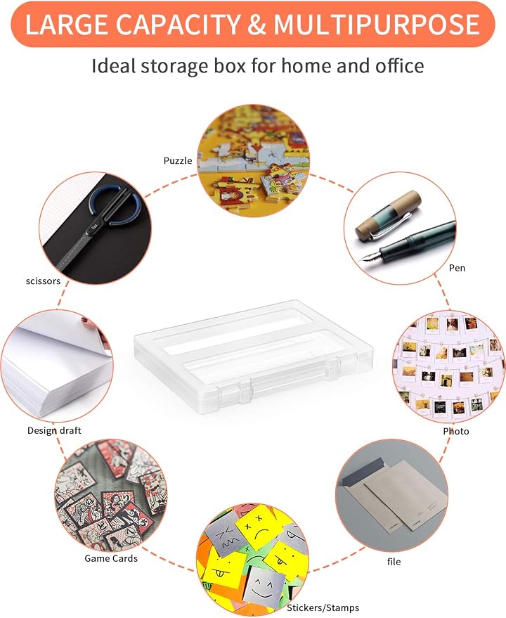 Denkee 8 Pack A4 Paper Organizer Box, Plastic Board Game Storage - Image 3