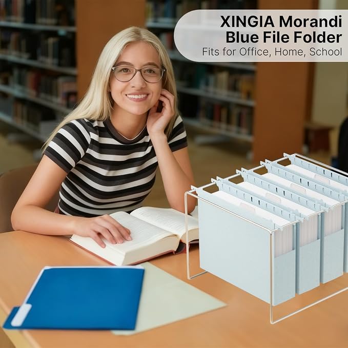 XINGIA Plastic Hanging File Folders Letter Size, 12 Pack Reinforced Hanging - Image 7