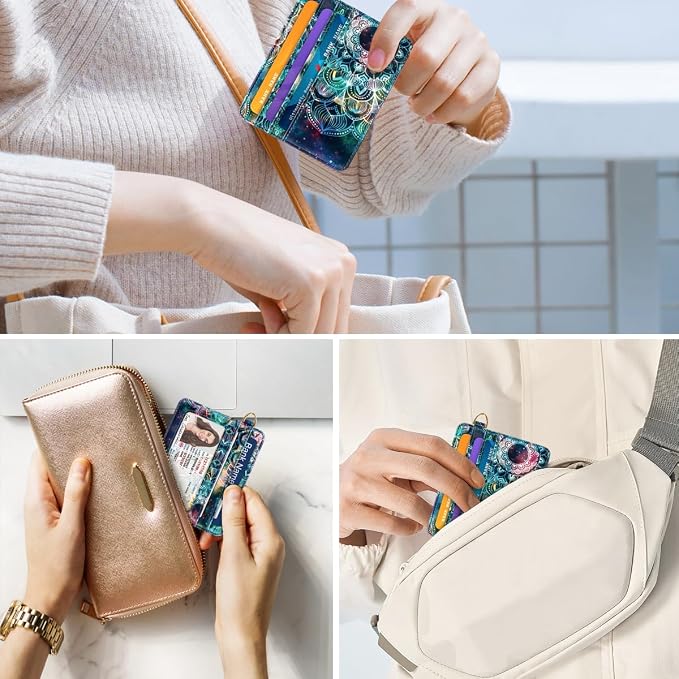 Slim Minimalist Front Pocket RFID Blocking Credit Card Holder Small Wallet Cute - Image 5