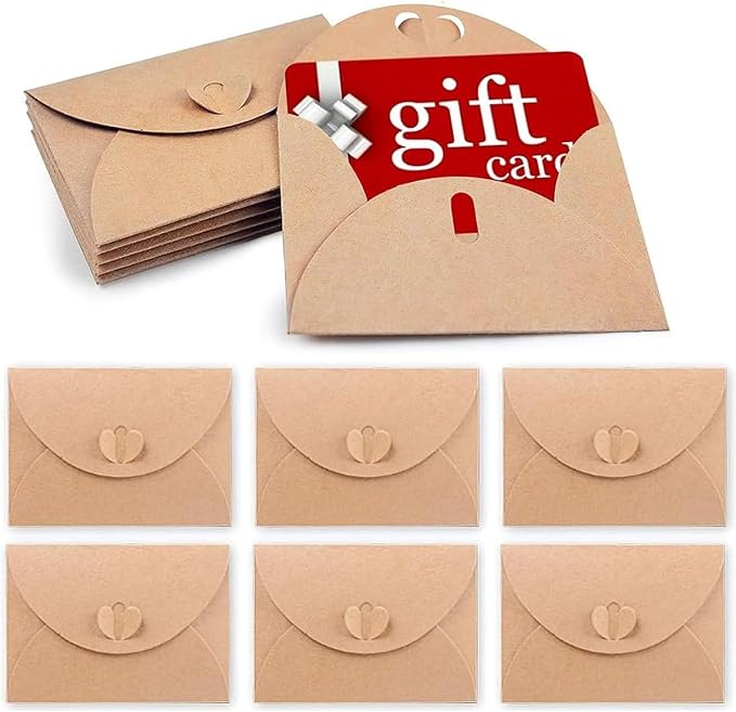 HANSGO 100PCS Mini Gift Card Envelopes, 4 x 2.8 Inch Gift Card Holders by HansGo