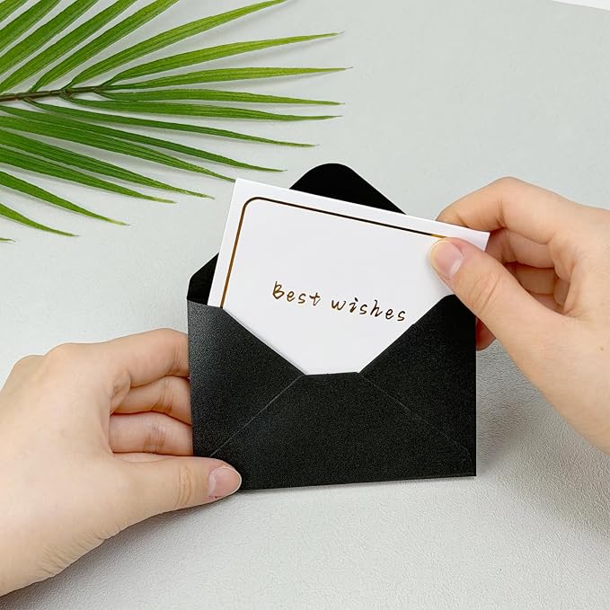 100 Pack Mini Pearl Black Envelopes, 4 x 2.75" Shimmer Gift Card Envelopes - Image 5