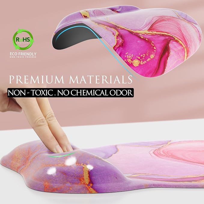 MROCO Ergonomic Mouse Pad with Gel Wrist Rest, 9.4 x 8.1 in, Gel Wrist Comfort - Image 3
