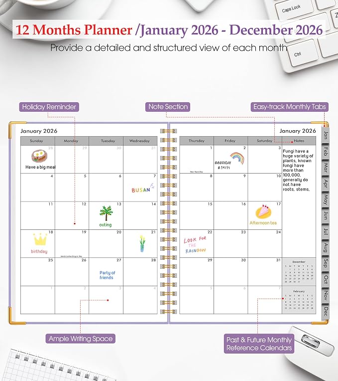 2026 Planner, Weekly and Monthly Calendar Planner from January 2026 - Image 2