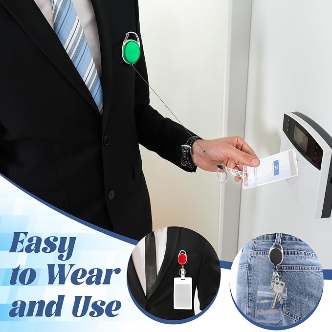 Laumoi 60 Pack Heavy Duty Retractable Badge Holder Reel - Image 4