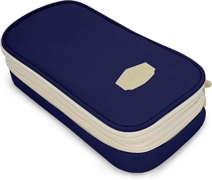 Large Capacity Pencil Case - Durable Zipper Aesthetic Pen Pouch, Big Storage Organizer for School, Office & Travel - Waterproof & Multi-Use (Blue)-DeskLoop Office