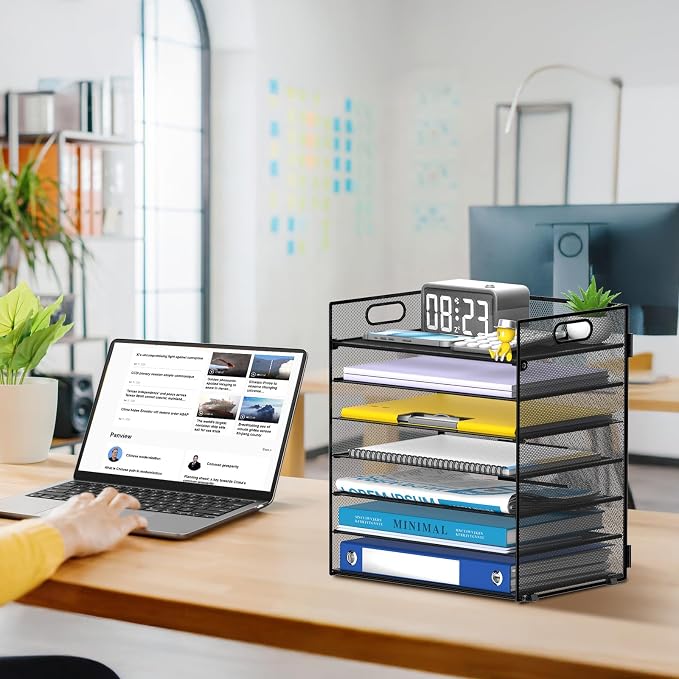 7-Tier Paper Organizer for Desk, Letter Tray - Image 7