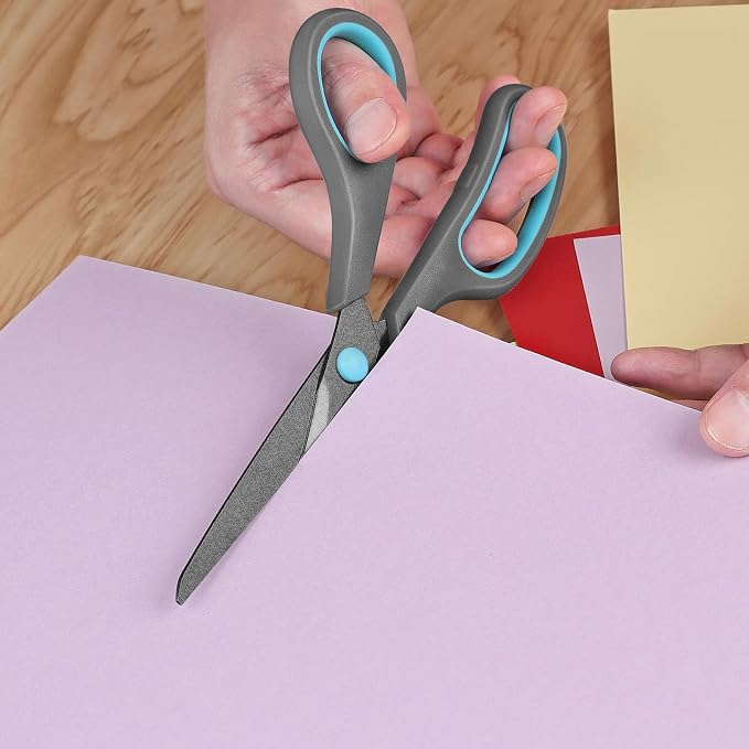 Asdirne Teflon Coating Scissors, Stainless Steel Blades, Soft Grip Handle - Image 2