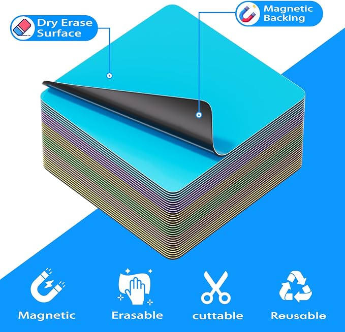Reusable Magnetic Sticky Notes: 30PCS 3"x3" Dry Erase Magnets Labels - Image 2