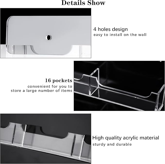 TURSTIN Business Card Holder Wall Mount Clear Sticker Display Marketing Holder - Image 3