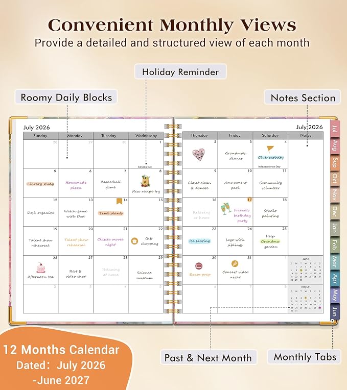 Academic Planner 2026-2027, Hardcover Weekly and Monthly Calendar Planner from - Image 2