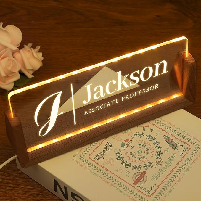 Custom Light Up Name Plate for Desk, Desk Name Plate Personalized - Image 5