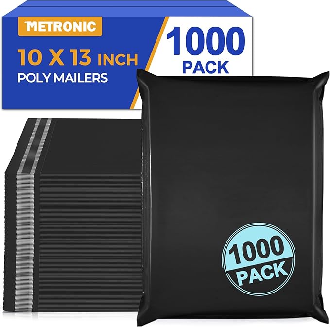 Metronic Poly Mailers 10X13 1000 Pack, Bulk Shipping Bags Heavy Duty Self Seal by METRONIC