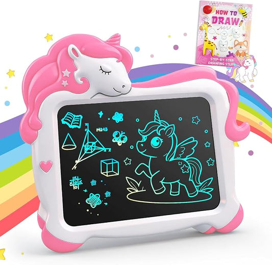 10 Inch LCD Writing Tablet for Kids, Unicorn Toys Gifts for Girls, Colorful by QIAOBUQI