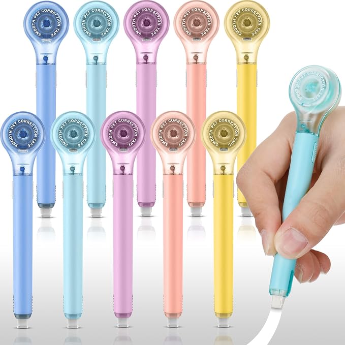 Gersoniel 10 Pack Correction Tape Pen Correctional Ink Tape Push Pull Protective by Gersoniel