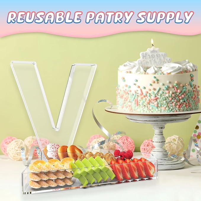 13.8" Extra Large Acrylic Letter Charcuterie Board Box, Reusable Fillable - Image 5