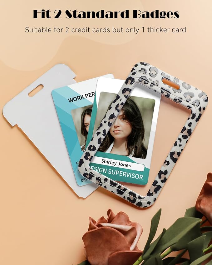 Uniclife Fashionable Sliding Badge Holder Leopard Print - Image 2